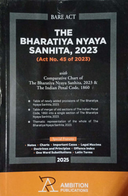 The Bharatiya Nyaya Sanhita 2023 Bare Act English Edition 2025(Paperback, Ambittion Publications)