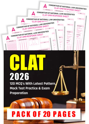CLAT (Common Law Admission Test) OMR Practice Sheet For Exam Preparation 2026 - Pack Of 20(Paperback, Adda247 Publications)
