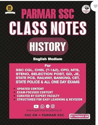 Parmar Sir Ssc Classnotes History (Paperback, PARMAR SIR)(Paperback, PARMAR SIR)