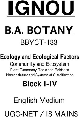 IGNOU BA Botany BBYCT-133 Book-3 Printed Notes In English Medium For IAS Mains 2024(Paperback, ignou)