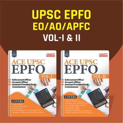 UPSC EPFO EO / AO / APFC (Enforcement / Accounts Officers & Assistant Provident Fund Commissioner) Exam Guide Vol 1 & 2 Combo (English Printed Edition) By Adda247(Paperback, Adda247 Publications)