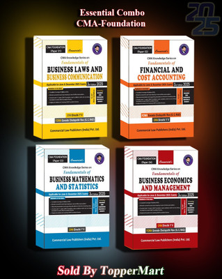 CMA Knowledge Series On Fundamentals Of Business Laws And Business Communication (Paper-1), Financial And Cost Accounting (Paper-2), Business Mathematics, And Statistics (Paper-03), Business Economics And Management CMA Foundation (Paper-4)(Paperback, G.C. RAO) CMA Knowledge Series On Fundamentals Of Business Laws And Business Communication (Paper-1), Financial And Cost Accounting (Paper-2), Business Mathematics, And Statistics (Paper-03), Business Economics And Management CMA Foundation (Paper-4)(Paperback, G.C. RAO)