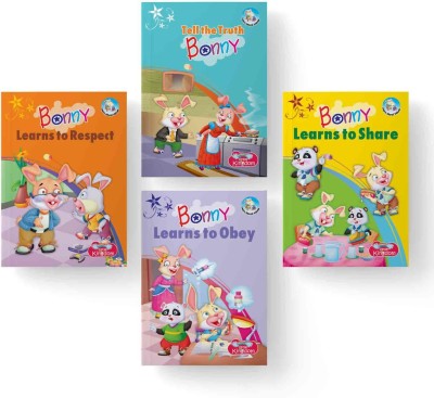 Bonny Moral Story Books - Set Of 4 Books | Bonny Learns To Help, Obey, Respect, And Share | Inspiring Moral Story Books For Kids Ages 4-11 Years | Ideal Gift For Childrens(Paperback, Little Kingdom Books)