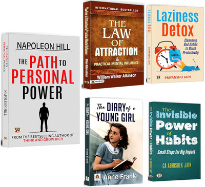 The Path To Personal Power + The Law Of Attraction And Practical Mental Influence + The Diary Of A Young Girl + Laziness Detox + The Invisible Power Of Habits | Effective Techniques To Stop Procrastination And Become More Productive | Mental Influence (Set Of 5 Books In English)(Paperback, Napoleon 