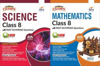 Olympiad Champs Science, Mathematics Class 8 With Past Questions 4th Edition (Set Of 2 Books)(Paperback, Disha Experts)