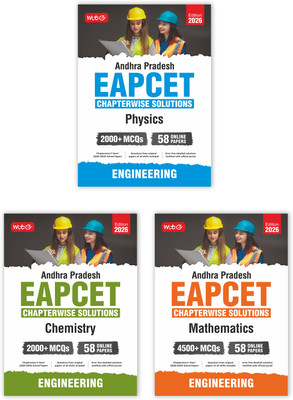 MTG Andhra Pradesh (2025-2020) EAPCET Chapter-Wise Previous Year Solved Question Papers Physics, Chemistry & Mathematics (Set Of 3 Books) | 2000+ PYQs Question With Detailed Solutions For 2026 Exam(Paperback, MTG Editorial Board)