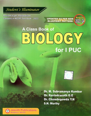 Jeevith 1st PUC - BIOLOGY - Student's Illuminator|Updated As Per New Question Paper Design|For 2023-24|(Paperback, Dr. M Subramanya Kumbar, Jeevith Publications)