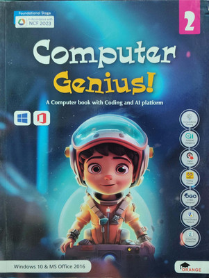 Computer Genius A Computer Book With Coding And Al Platform Class 2(Pepper back, Orange education)