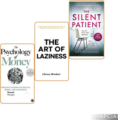 Generic. The Psychology Of Money. Art Of Laziness. The Silent Patient. Combo Set Of 3 Books(Paperback, Self help)