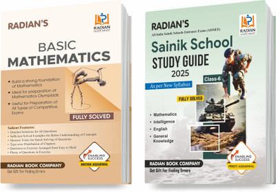 Combo Of Basic Maths And Sainik School Class 6 Guide Books For Entrance Exams(AISSEE) 2025 (Set Of 2 Books, English Medium)(Paperback, Radian Book Company)
