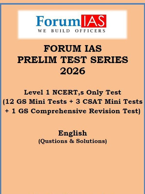 ForumIAS Prelims Test Series 2026 Level 1: NCERT Only (12 GS Mini + 3 CSAT) | Foundational UPSC Practice Set With Solutions(Paperback, FORUM IAS)