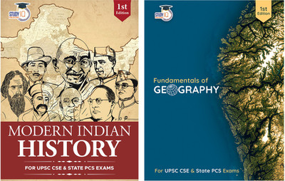 Modern Indian History & Fundamentals Of Geography For UPSC CSE 2025 Prelims & Mains (Set Of 2)(Paperback, StudyIQ Publications)