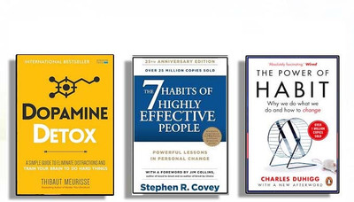 Must Read And Hiley Recommended Of 3 Books Combo Dopamine Detox & 7 Habits Of Highly Effective Teens & The Power Of Habit ( English, Pack 3)(Paperback, Sean Covey, Thibaut Meurisse)