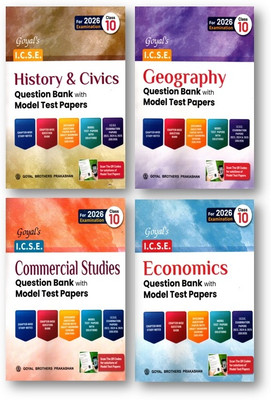 Goyal's ICSE Class 10th (4 Books Set )- Geography + Economics + Commercial Studies + History And CIvics Question Bank With Model Test Papers For 2026 Examination(Paperback, Goyal Brother CBSE EXPERT TEAM) Goyal's ICSE Class 10th (4 Books Set )- Geography + Economics + Commercial Studies + History And CIvics Question Bank With Model Test Papers For 2026 Examination(Paperback, Goyal Brother CBSE EXPERT TEAM)