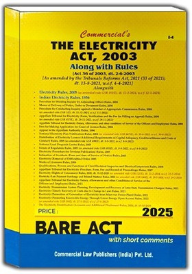Commercial’s The Electricity Act, 2003 With Rules Edition 2025(Paperback, COMMERCIAL LAW PUB ED. BOARD)