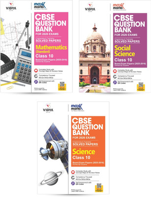 CBSE Question Bank For 2026 Board Exams Class 10 Set Of 3 Books | Mathematics Standard | Science | Social Science | Chapterwise & Topicwise Solved Papers By Maxx Marks(Paperback, Vidya Editorial Board)