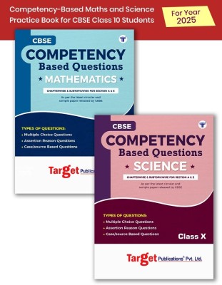 CBSE Class 10 Maths & Science Competency (MCQ's, A&R, Case Based) Chapterwise & Subtopicwise Questions | Practice Questions For Section A & E In Board Exam | Pack Of 2 Books(Paperback, Target Publications)