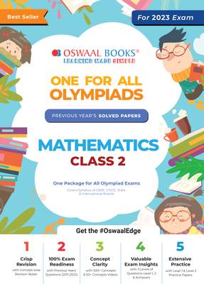 One For All Olympiad Previous Years? Solved Papers, Class-2 Math Book 2023 Exam