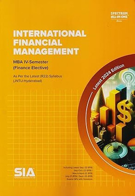 MBA II-Year IV-Sem (Financial Elective) (OU) (JNTU) International Financial Management Latest 2024 Edition(Paperback, SIA Team Of Experts)