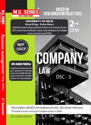 M S Series Delhi University B Com 1st Year Company Law DSC 5 Semester 2 Past Year Papers & Guide Based On UGCF/NEP SOL & Regular & NCWEB(Paperback, M S Publications)