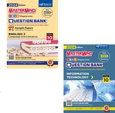 Information Technology, English (2 Books Combo) Cbse Question Bank Class 10 With Cbse Sample Paper For 2024 Exams By Master Mind(Paperback, Blueprint Editorial Board)