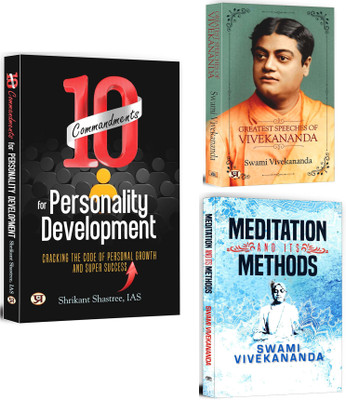 10 Commandments For Personality Development + Greatest Speeches Of Vivekananda + Meditation And Its Methods | Invaluable Insights Into Vivekananda's Transformative Teachings | Meditation | Personal Growth (Set Of 3 Books In English)(Paperback, Shrikant Shastree (IAS), Swami Vivekananda, Swami Viveka