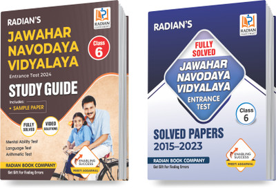 Combo Pack Of Jawahar Navodaya Vidyalaya (JNV) Class 6 Guide Book & Previous Year Solved Papers (PYP) For Entrance Exam 2024 (Set Of 2 Books, English Medium)(Paperback, Radian Book Company)