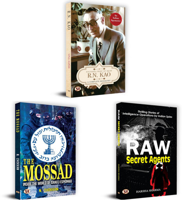 Raw Secret Agents: Indian Spies + R.N. Kao: Founder Chief Of RAW + The Mossad Inside The World Of Israeli Espionage | Set Of 3 Books(Paperback, Vipul Kumar, N. Chokkan, Harsha Sharma) Raw Secret Agents: Indian Spies + R.N. Kao: Founder Chief Of RAW + The Mossad Inside The World Of Israeli Espionage | Set Of 3 Books(Paperback, Vipul Kumar, N. Chokkan, Harsha Sharma)
