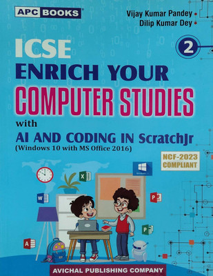 ICSE Enrich Your Computer Studies With Ai And Coding In Scratchjr Windows 10 With Ms Office 2016 Class 2(Paperback, Dilip Kumar dey)