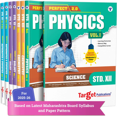 Std 12 PCMB Combo � Physics, Chemistry, Maths & Biology | HSC Maharashtra Board | 2026 Syllabus | Perfect Notes Set Of 8 | Smart Codes, PYQs, MCQs, Topic Tests(Paperback, Content Team at Target Publications)