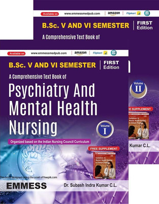 A Comprehensive Text Book Of
 Psychiatry And Mental Health Nursing Vol 1 & II(Paperback, Dr. Subash Indra Kumar C.L)