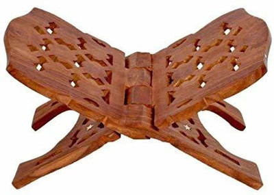 SBBCO Divine Edge Wooden Rehal – Handcrafted Elegance for Your Sacred Moments Decorative Showpiece  -  12 cm(Wood, Brown)