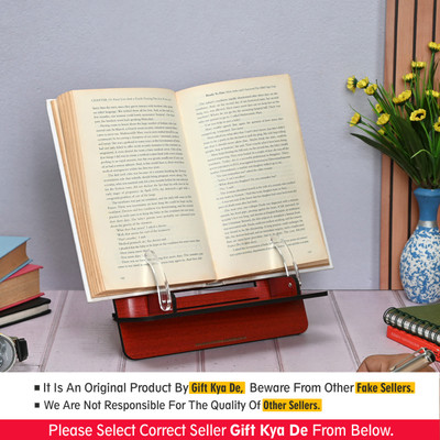 GIFT KYA DE 1 Compartments Book reading stand Desk accessorie for adjustable reading angle compatible with all size book, tablet & mobile all in one book holder for reading, Eco Friendly(Red)