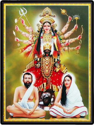 HitechMart Kali Ma Ramakrishna Paramahansa and Sarada Ma Laminated Photo Religious Frame
