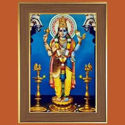 HitechMart Lord Vishnu Bhagwan Photo Frame 10x14 Inches Religious Frame