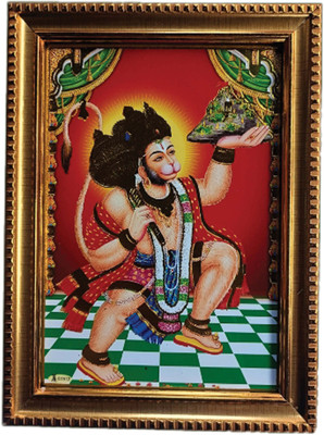 LAXMI STORE Hanuman Ji Photo Frame Size 5*7 Inch Religious Frame