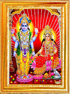 SUNINOW Vishnu laxmi photo frame Religious Frame