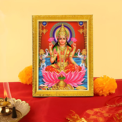 Art Street Goddess of Wealth Divine Devi Maa Lakshmi Religious Frame