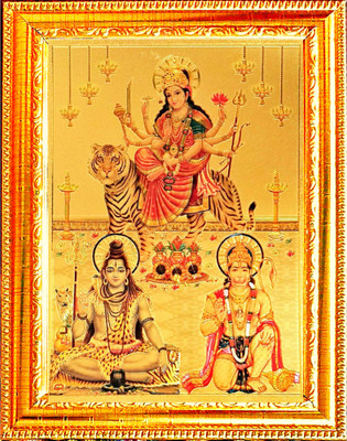 VCARTNOW DURGA KALI AND HANUMAN PHOTO FRAME Religious Frame