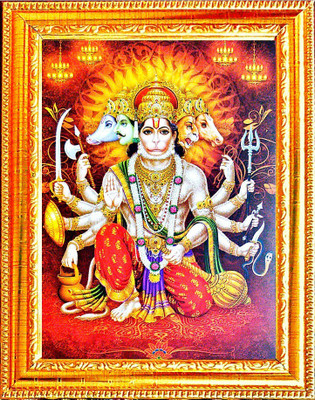 SUNINOW PANCHAMUKHI HANUMAN JI | HINDU GOD PHOTO FRAME Religious Frame