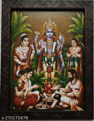 VGS MARKETINGS Lord Sri Satyanarayana Swamy Bhagwan Religious Frame