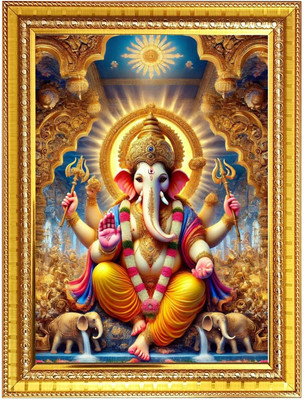 HitechMart Lord Ganesh Photo Frame 10x14 Inches Religious Frame
