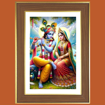 HitechMart Lord Krishna and Radha Photo Frame 14x18 Inches Religious Frame