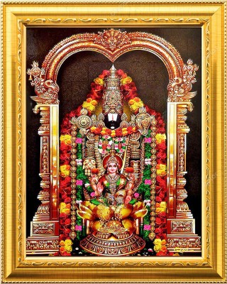 NDFRAME Lord Venkateswara swamy with Ganesha and Lakshmi Religious Frame