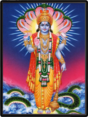 HitechMart Vishnu Laminated Photo Religious Frame
