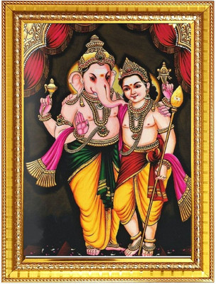 HitechMart Lord ganesh and murugan Photo Frame 10x14 Inches Religious Frame