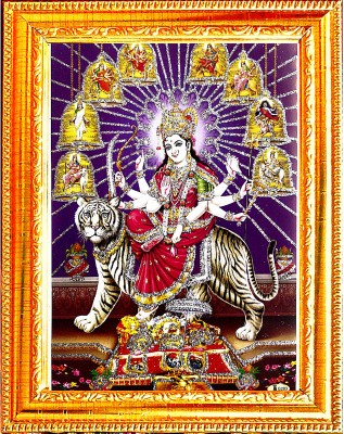 VCARTNOW durga Maa/ambe/sherawali/nav durga on tiger mata vaishno ma dp (01) Religious Frame