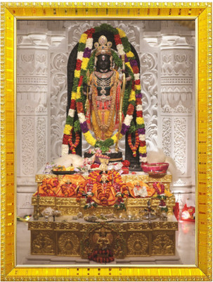 Nokkes Ram Lalla Bhagwan Shree Ram Mandir Murti Ayodha 5X7 Inch Photo Frame_AQW14 Religious Frame