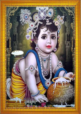 Darsh Craft Kanha Ji /Bal Gopal/Little Krishna.Krishna Religious Frame