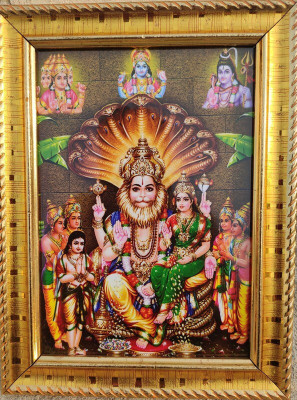 VJ ENTERPRISES Laskhmi Narasimha Swamy Religious Frame
